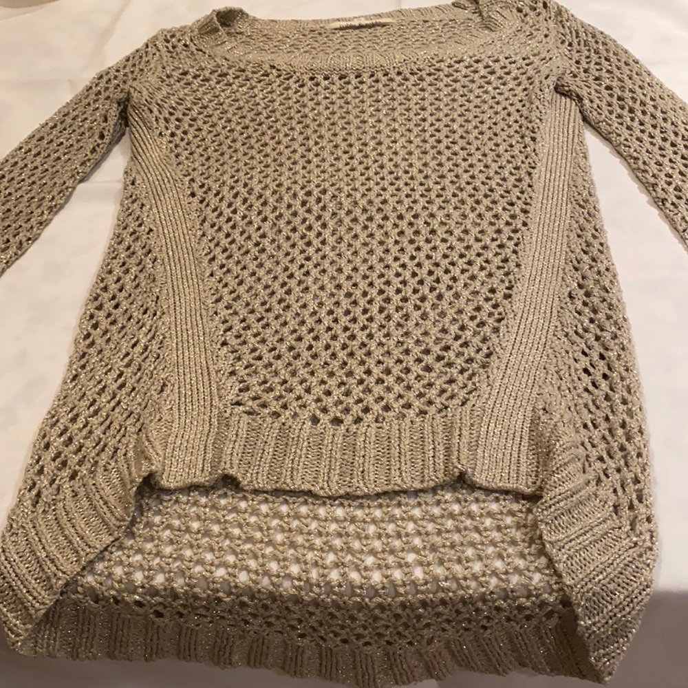 Sparkly tan knitted sweater